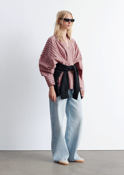 Fitted-Waist Cotton Shirt