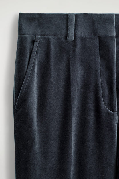 Velvet Straight-Leg Trousers