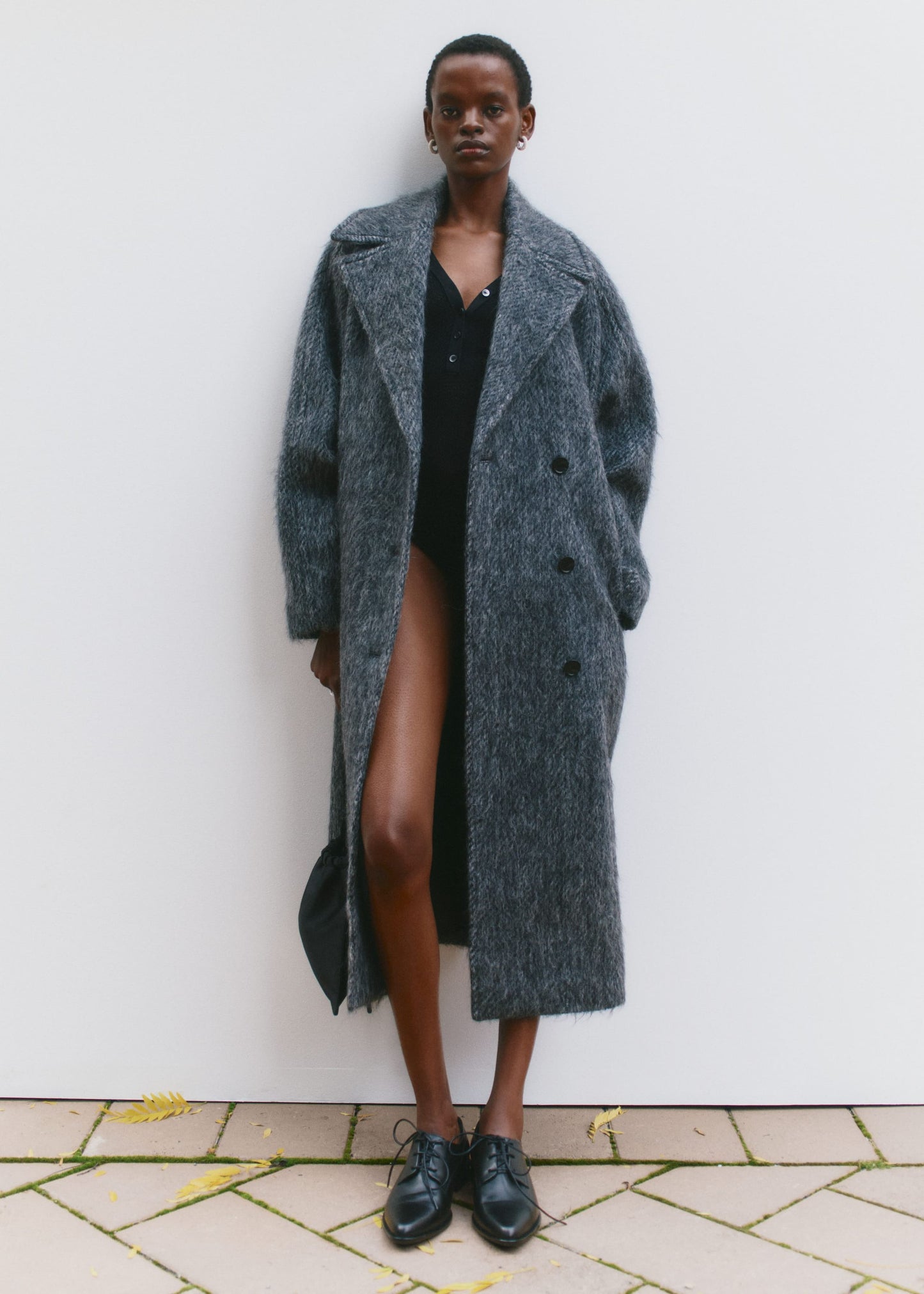 Brushed Wool-Blend Coat