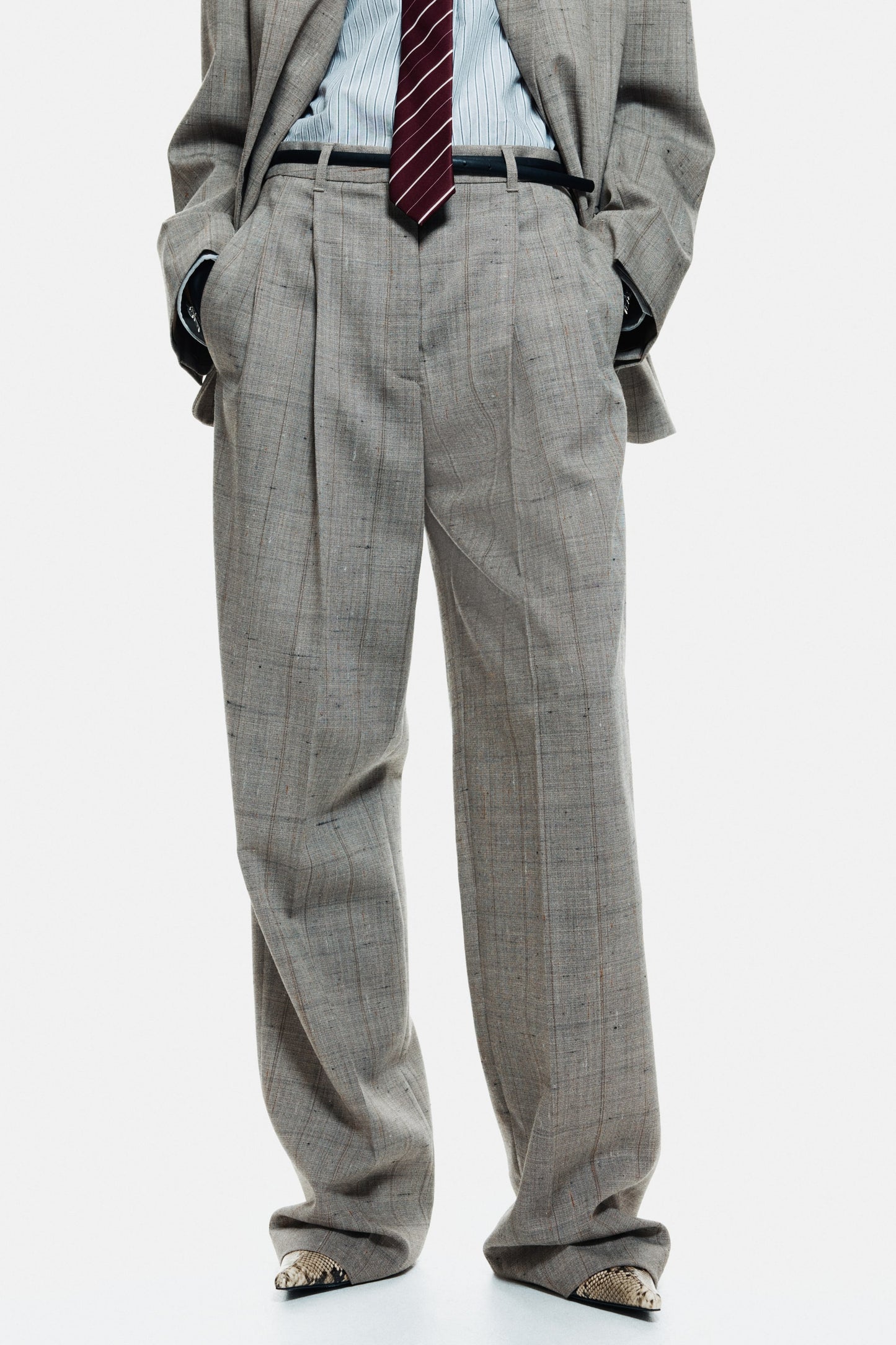 Tailored wool-blend trousers