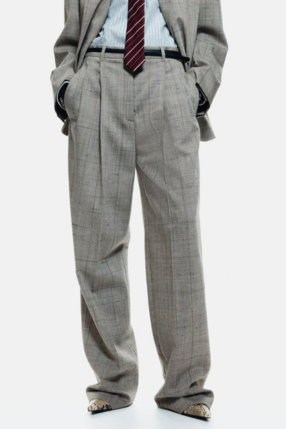 Tailored wool-blend trousers