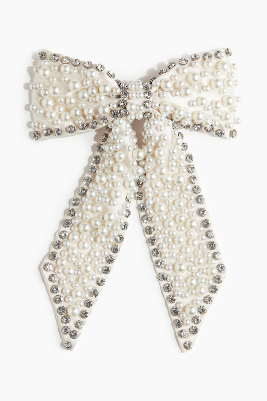 Embellished bow hair clip