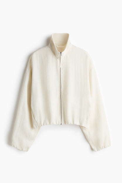 Women's Cream Bubble-hem jacket