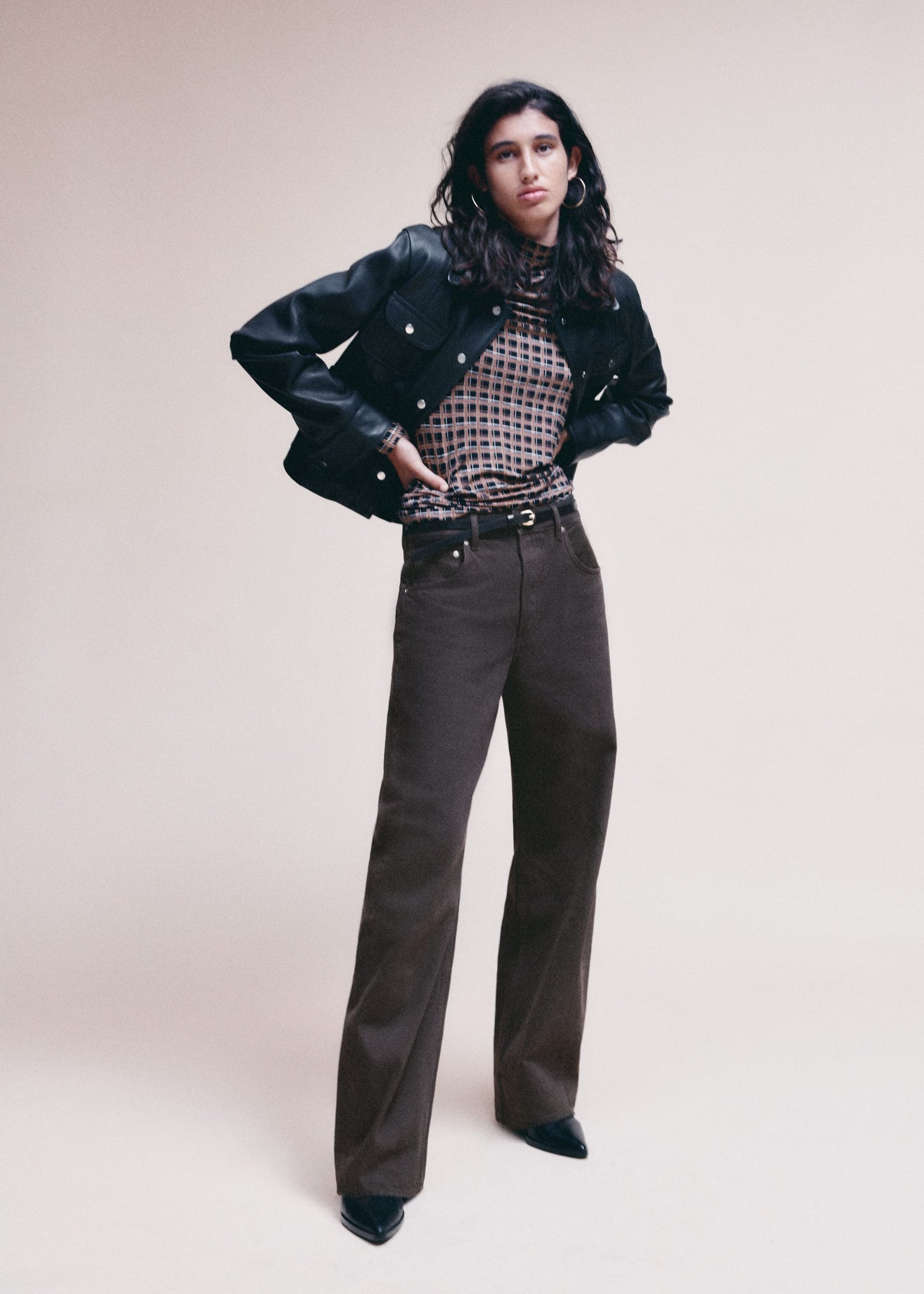 Patch-Pocket Leather Jacket