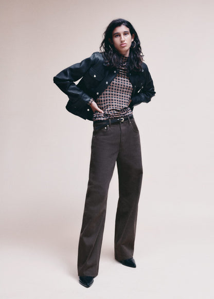 Patch-Pocket Leather Jacket