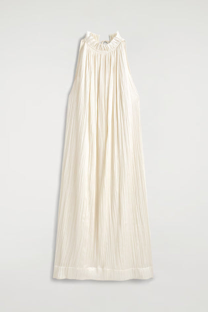 Crinkled-Satin Midi Dress