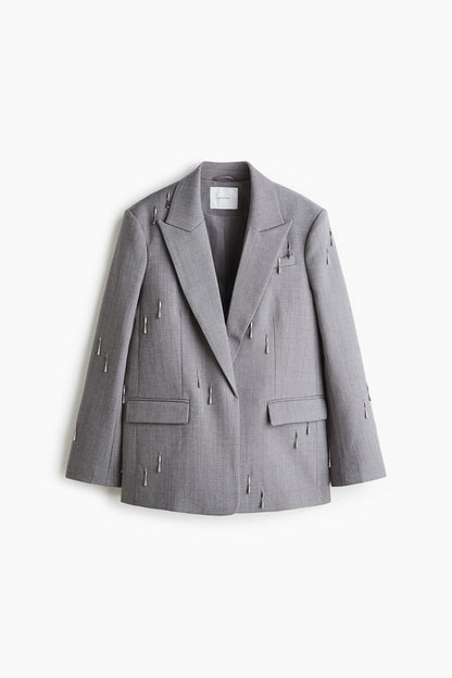 Bead-embellished blazer