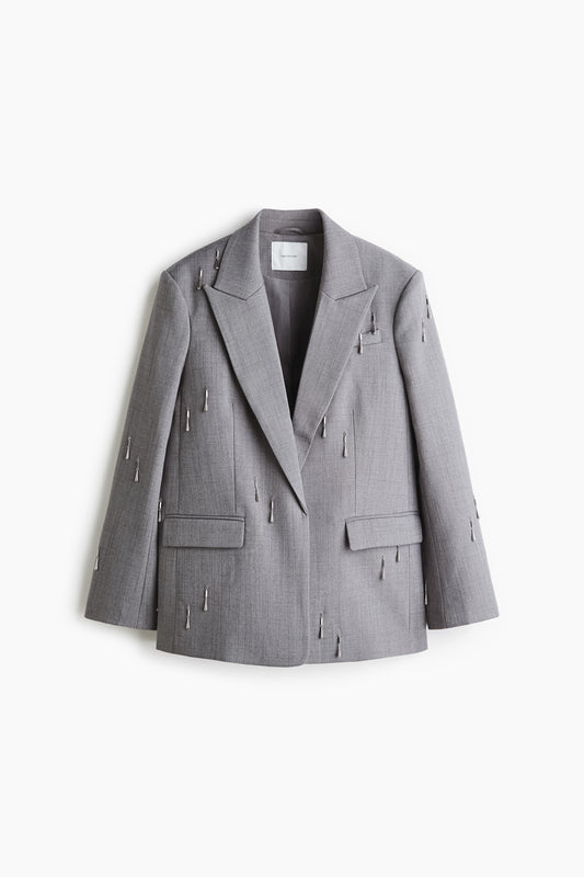 Bead-embellished blazer