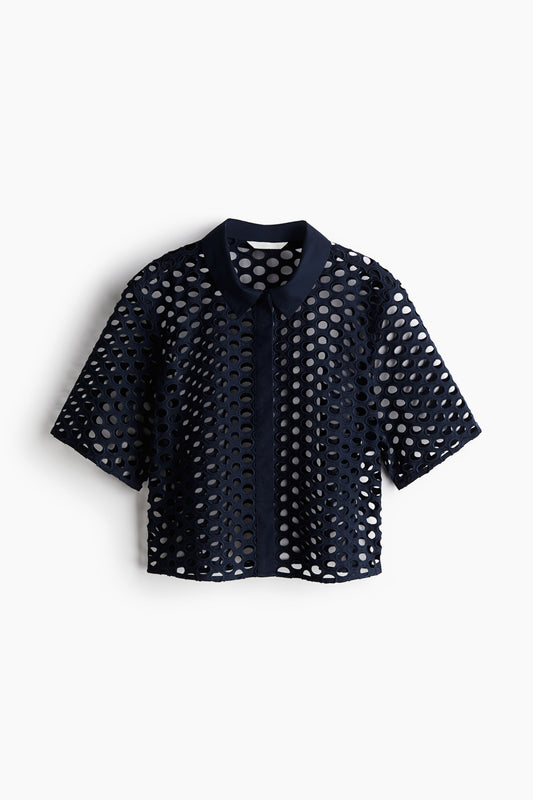 Eyelet-embroidered shirt