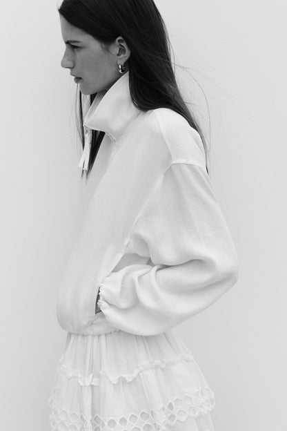 Women's Cream Bubble-hem jacket