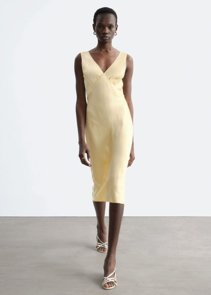 V-Neck Slip Midi Dress