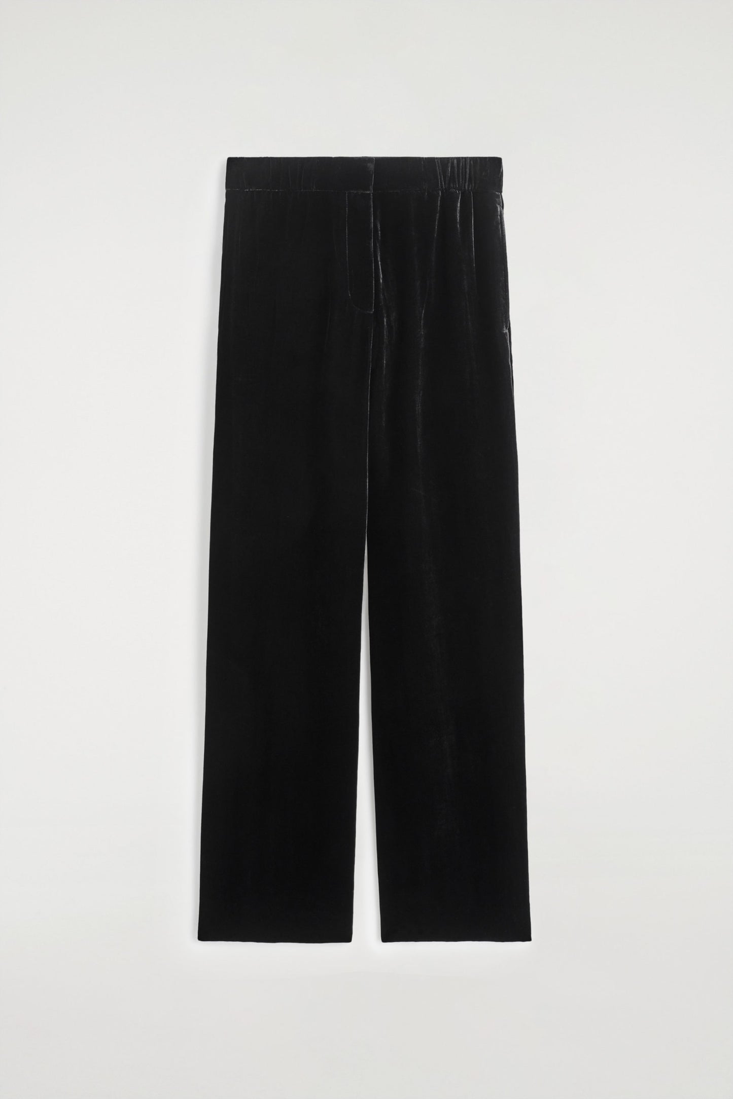 Velvet Elasticated Straight-Leg Trousers