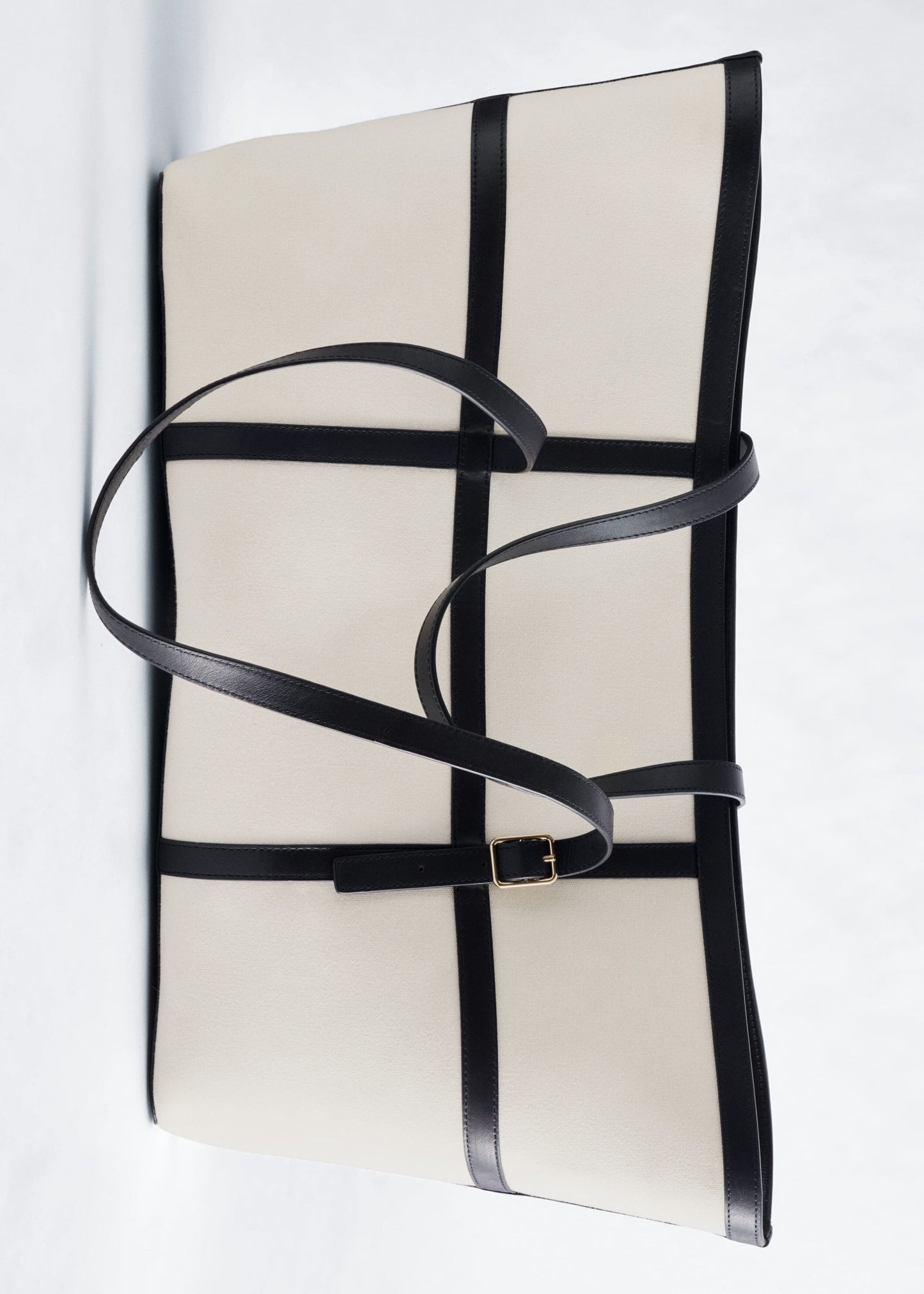 Leather-Trimmed Canvas Tote Bag
