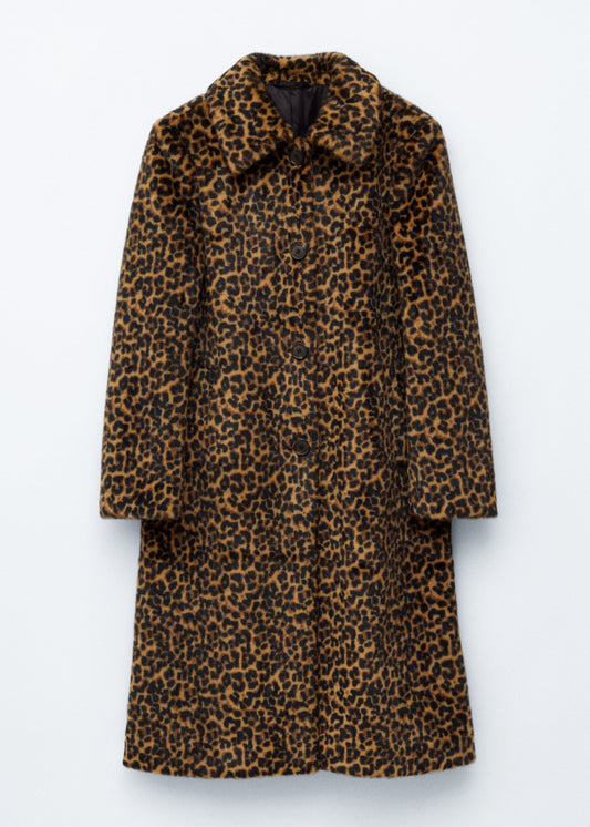 Faux Fur Leopard Coat