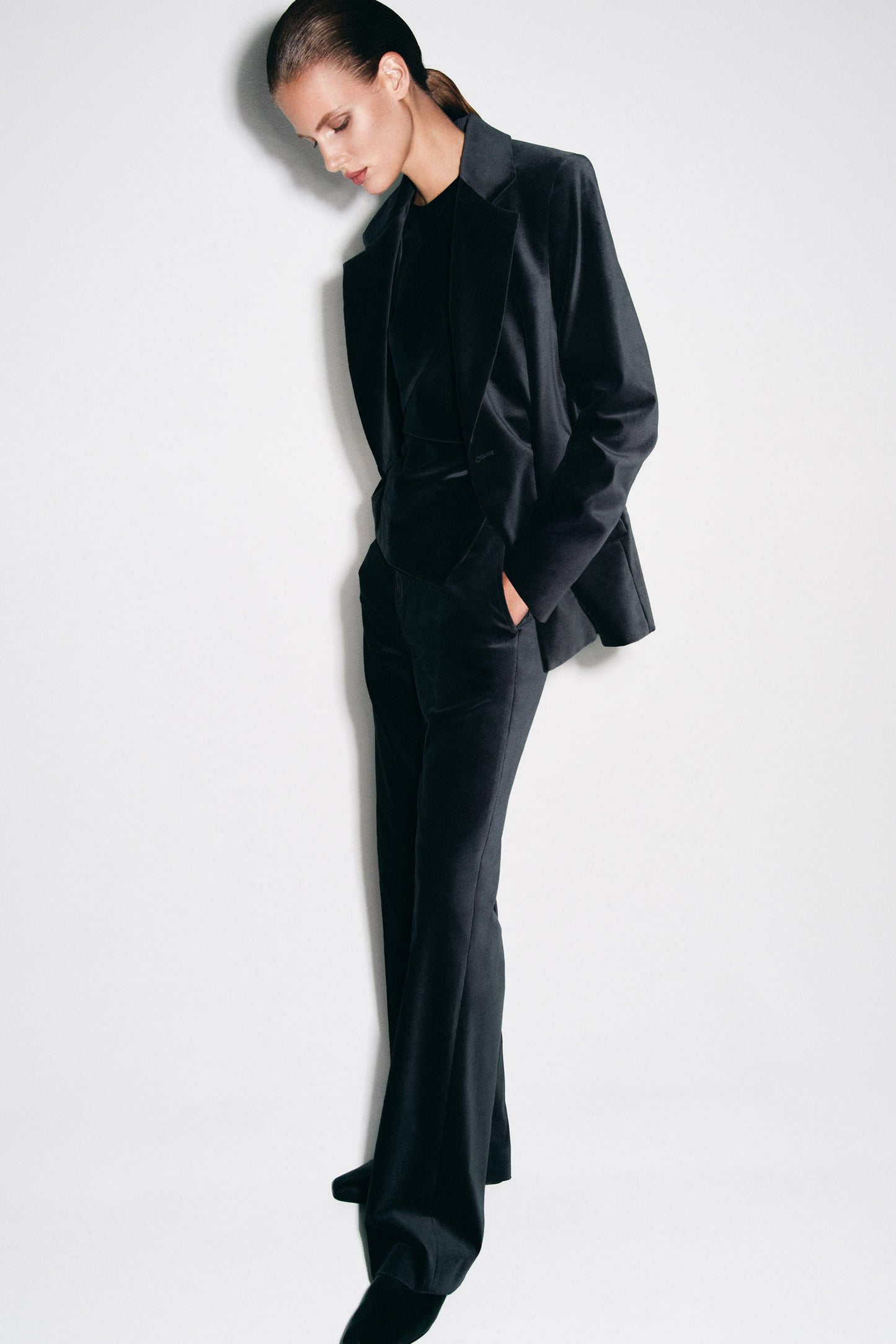 Velvet Straight-Leg Trousers