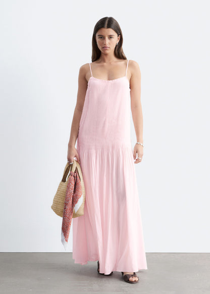 Pleated Bodice Maxi Dress