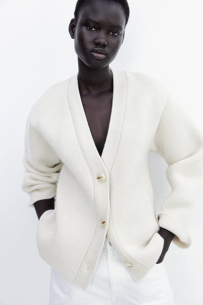 Wool-blend cardigan