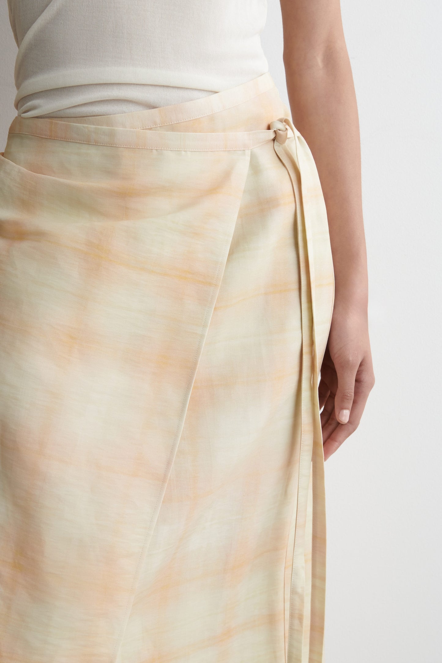 Checked Midi Wrap Skirt