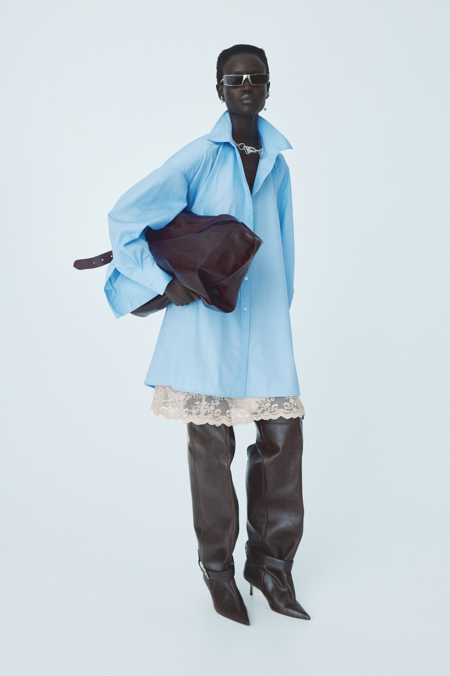 Oversized poplin shirt