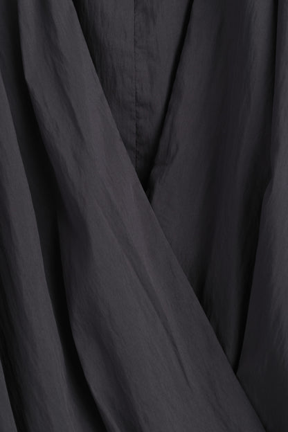 Gathered Wrap-Over Blouse