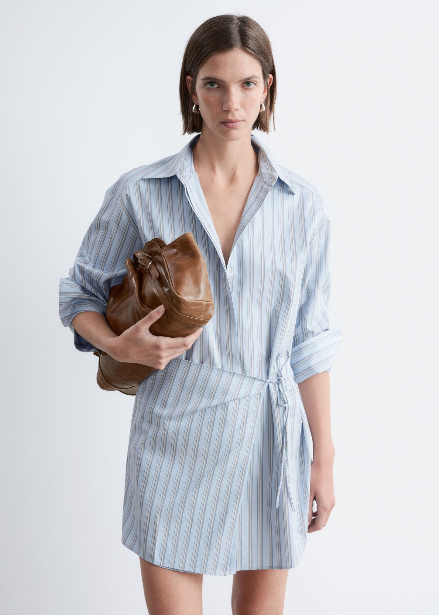 Wrap Shirt Mini Dress