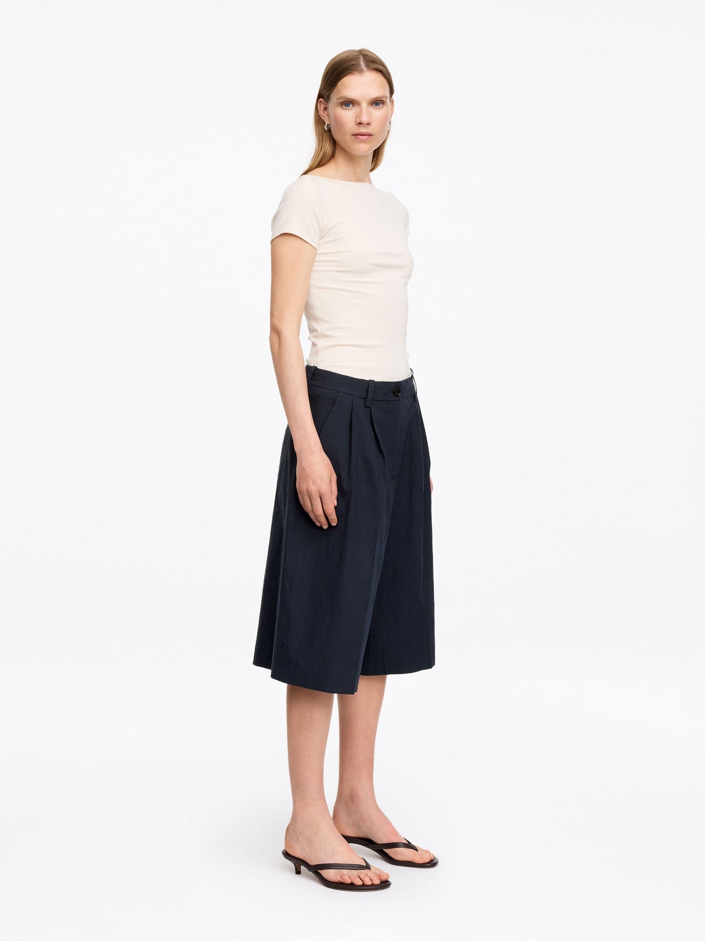 Tailored Wide-Leg Shorts