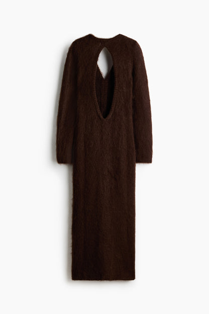 Open-back mohair-blend dress
