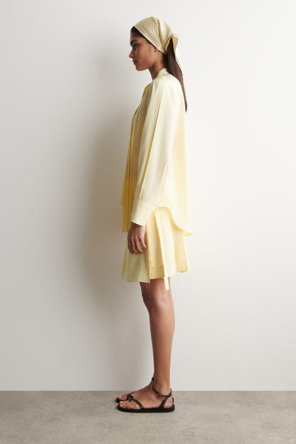 Pleated Bow-Detail Blouse