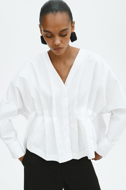 Waisted cotton blouse