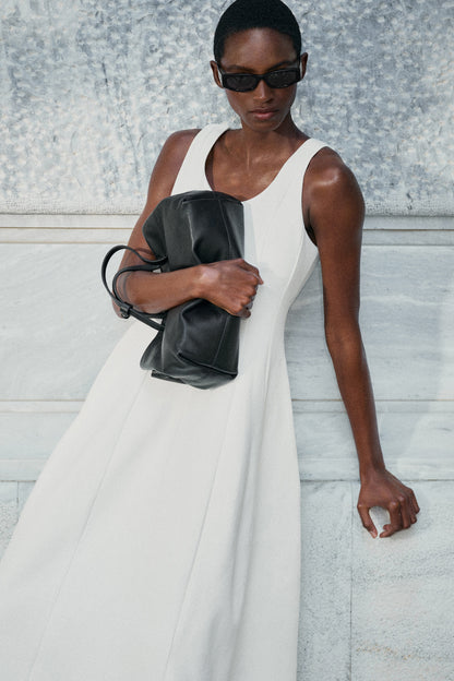 Sculpted Cotton Midi Dress