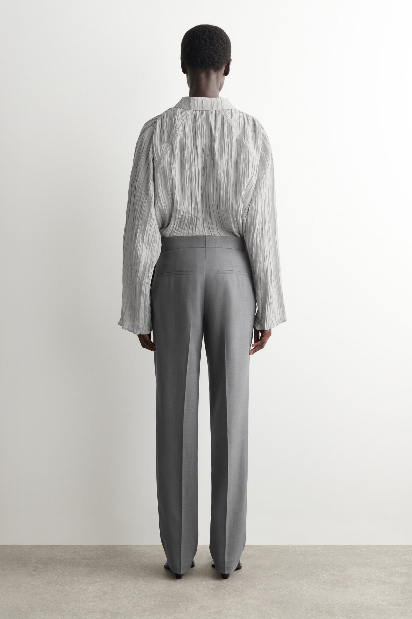 Tailored Wool Straight-Leg Trousers