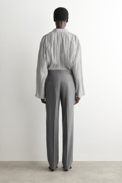 Tailored Wool Straight-Leg Trousers