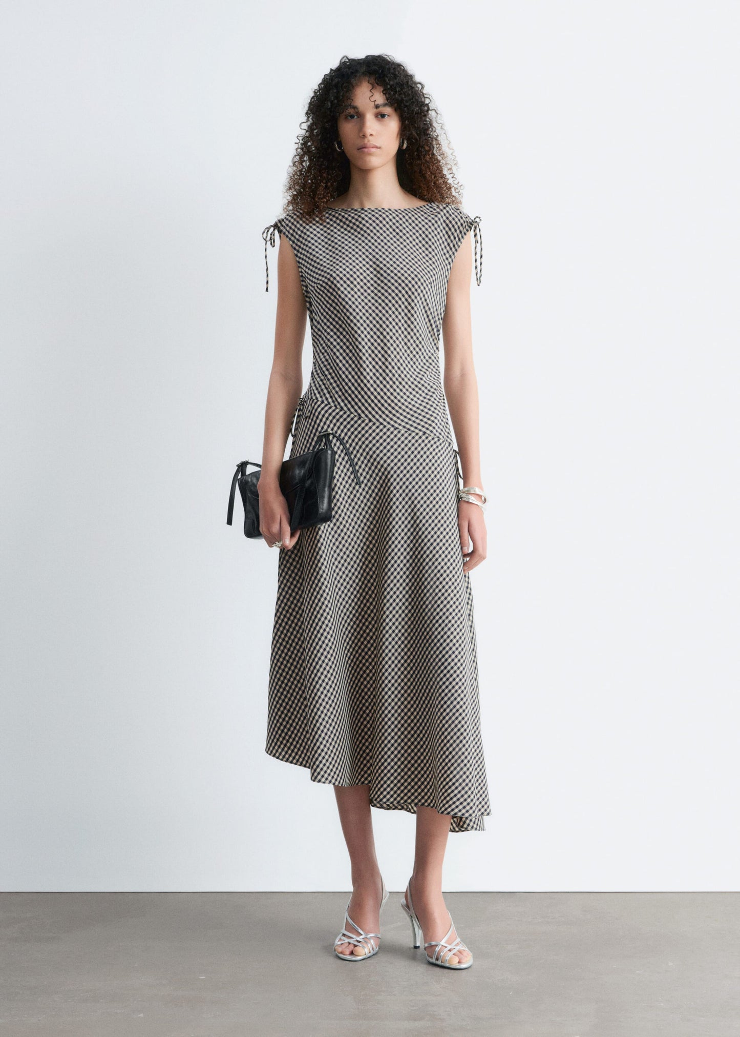 Asymmetric Draped Midi Dress