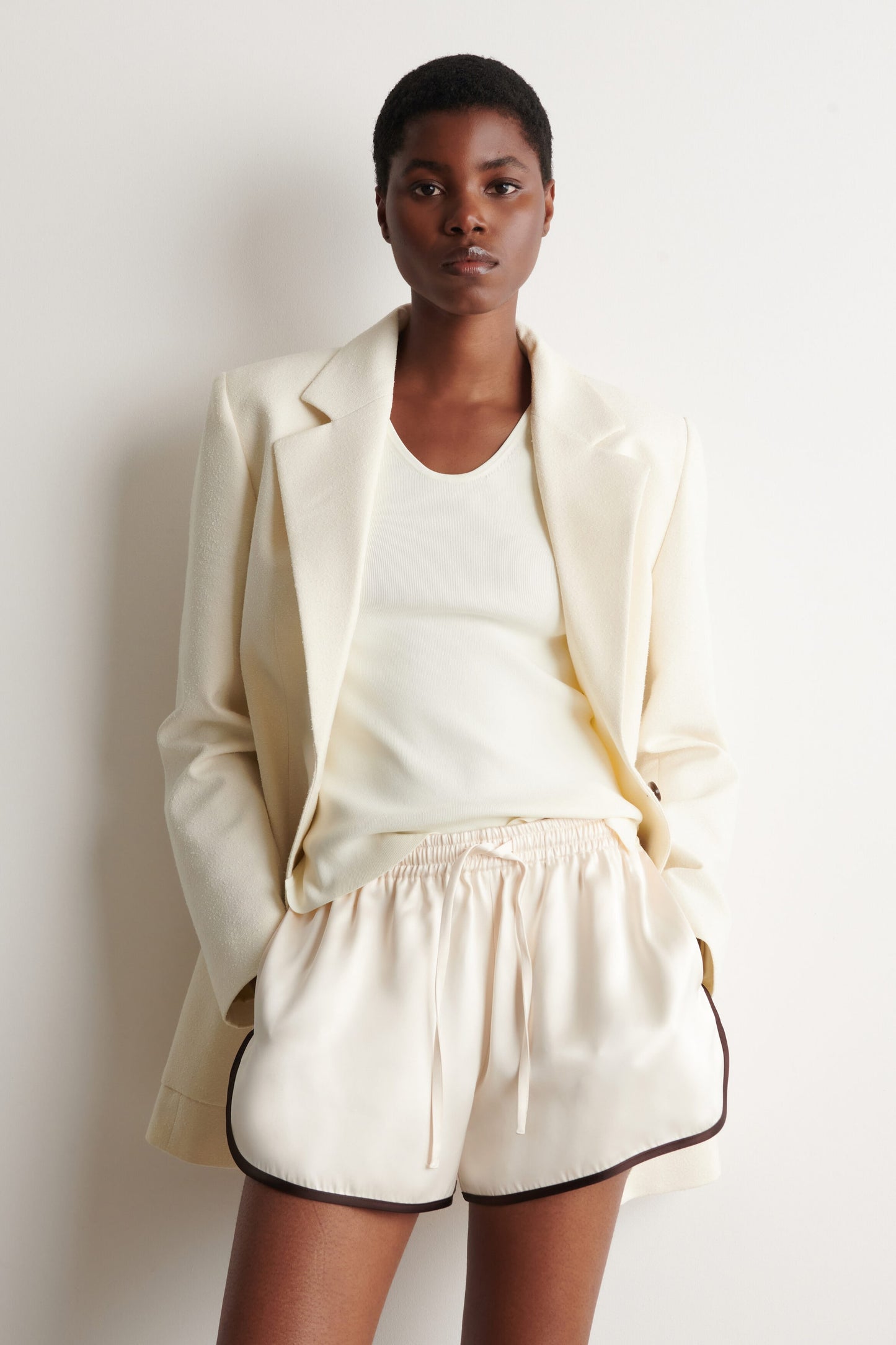 Single-breasted bouclé blazer