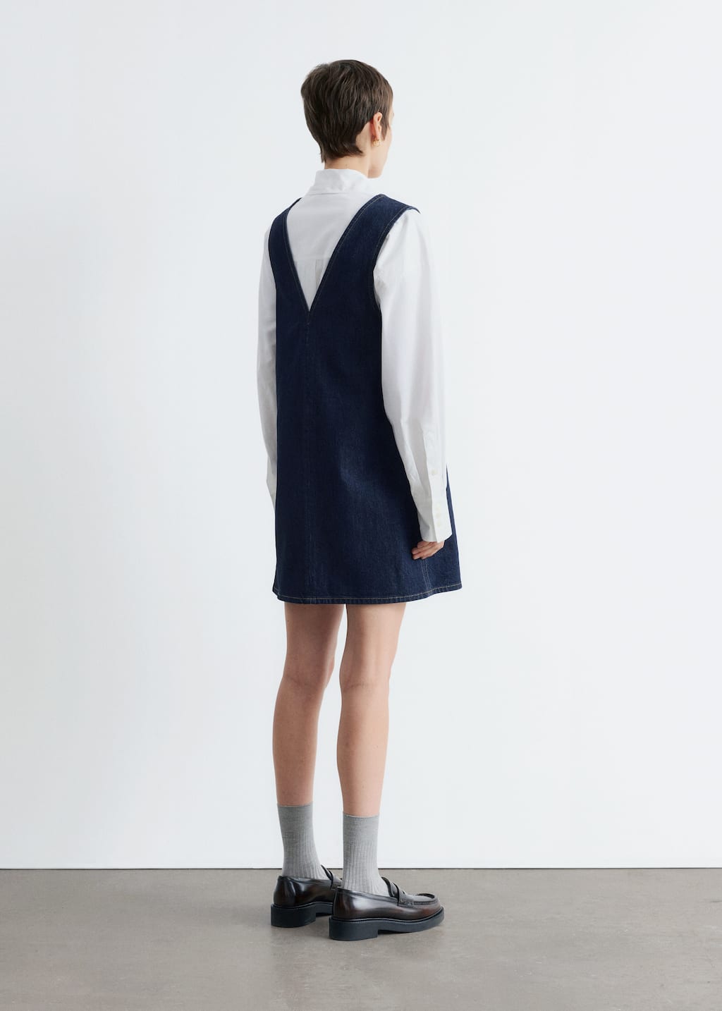 V-Neck Denim Mini Dress