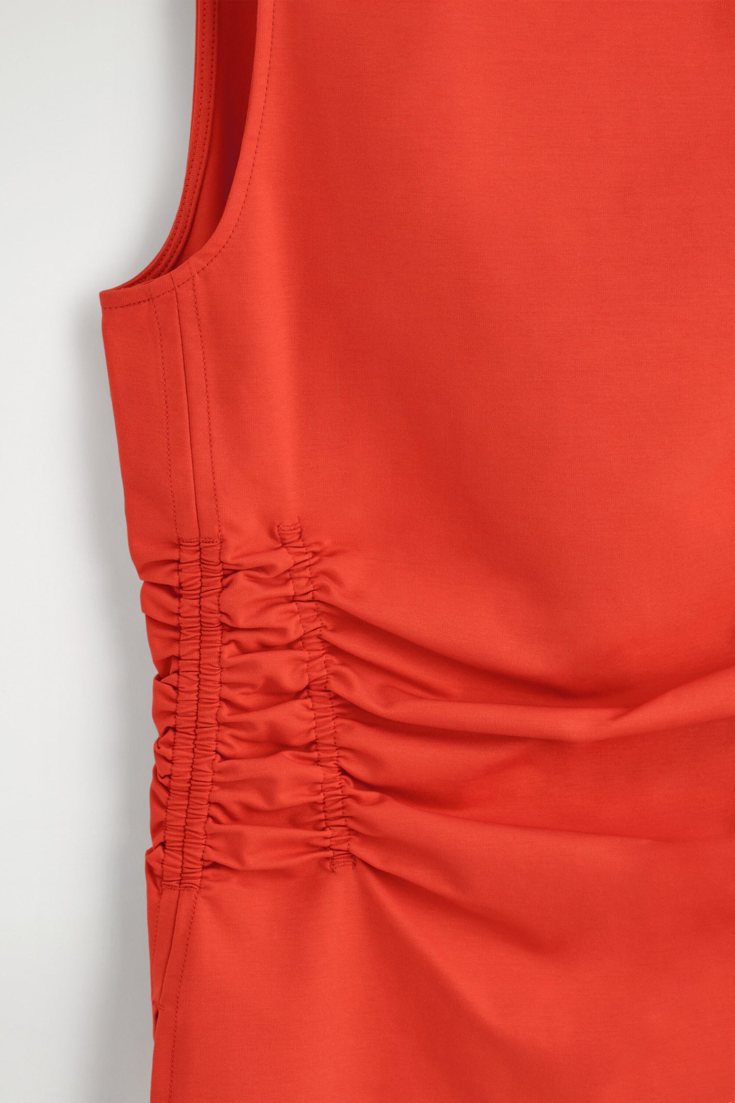 Ruched-waist cotton-jersey tank top