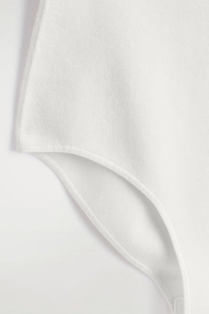 Strapless Ribbed Silk Bodysuit