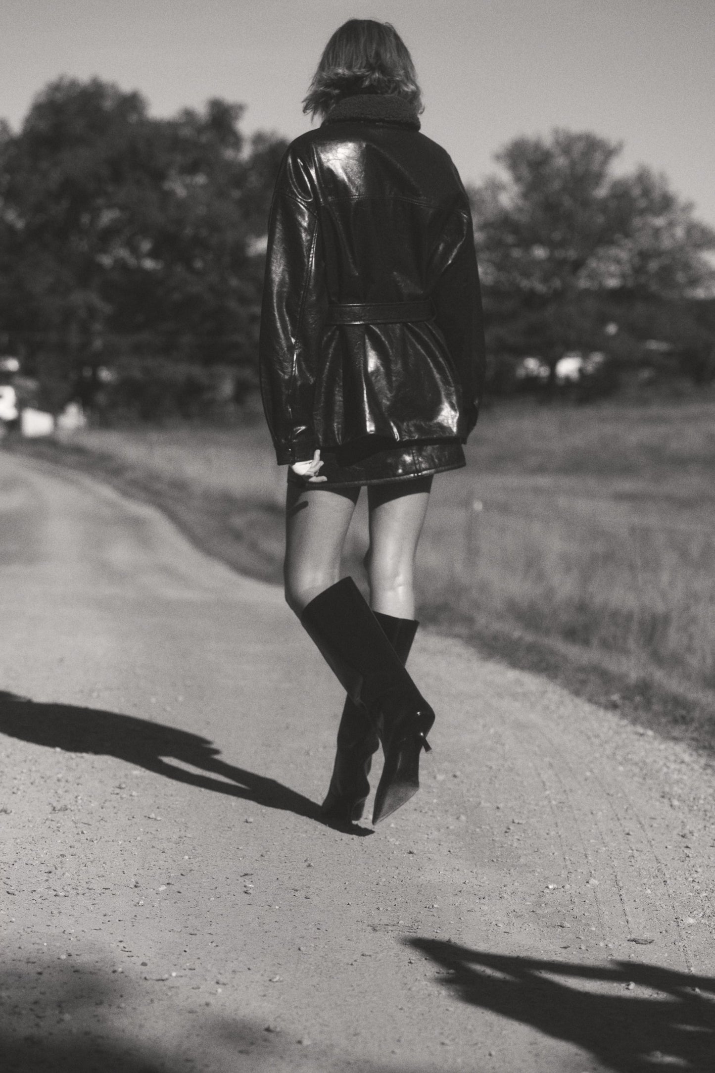 Coated belted jacket