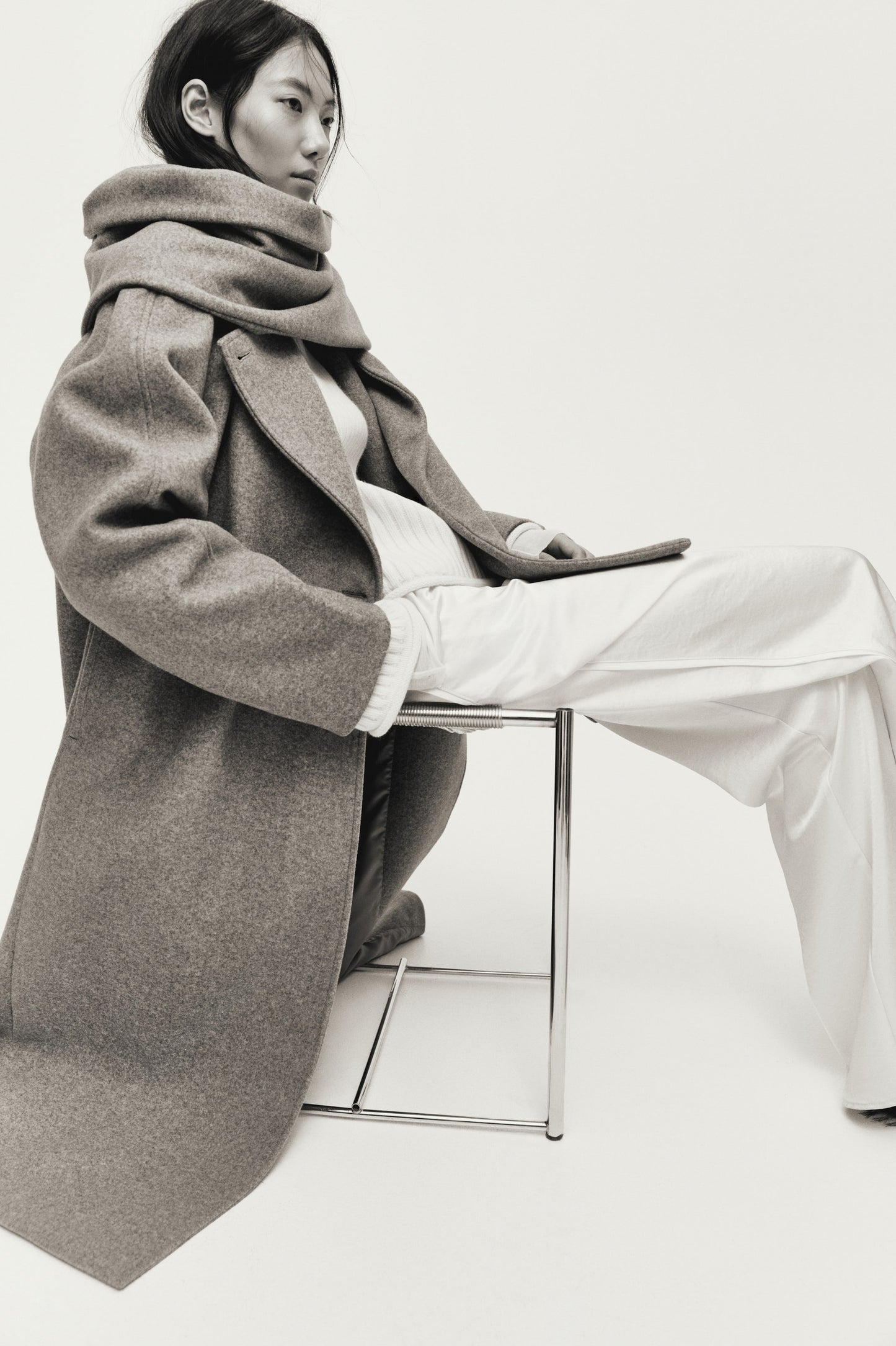 Flared satin trousers