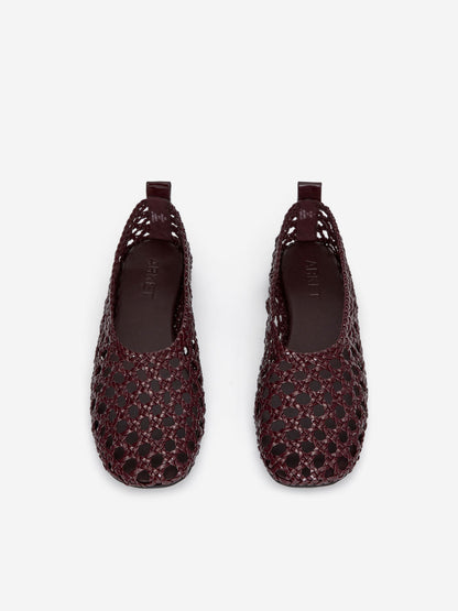 Woven Patent Leather Flats