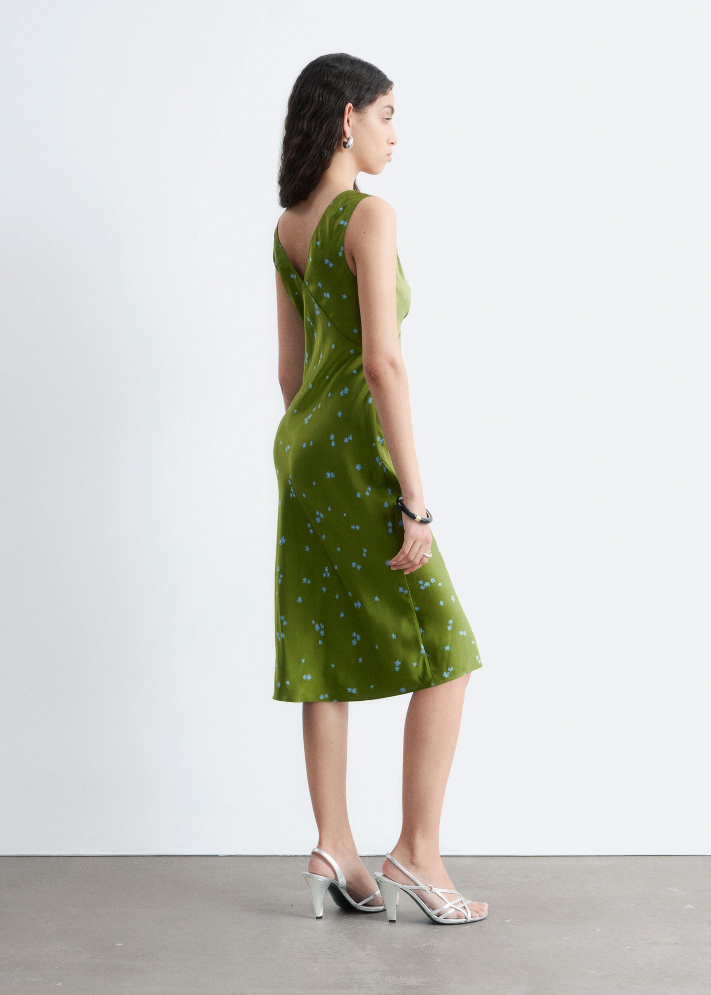 V-Neck Slip Midi Dress