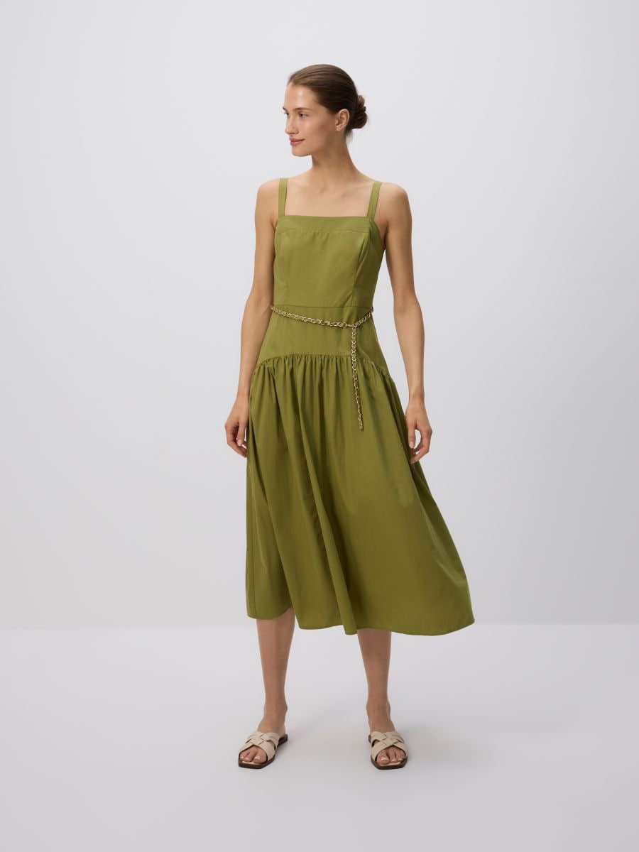 Cotton dress with belt