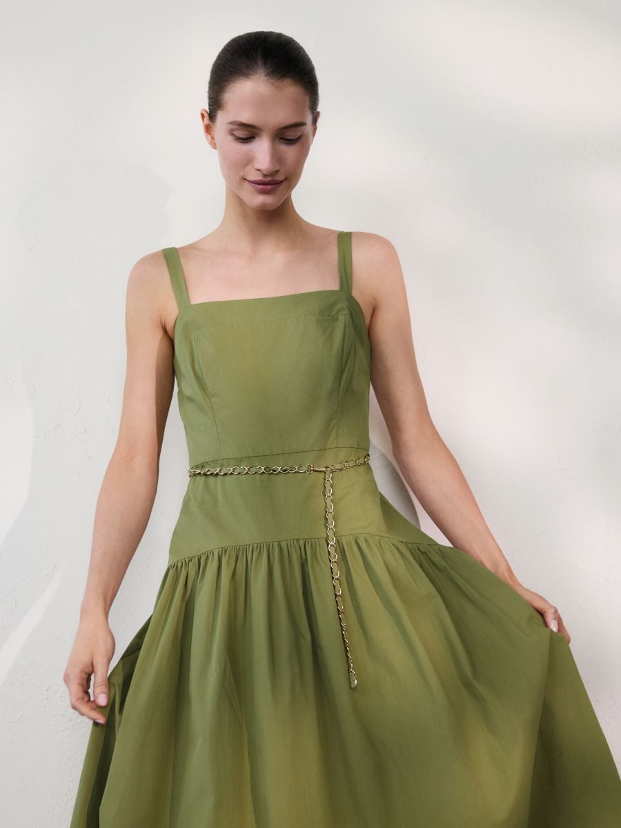 Cotton dress with belt