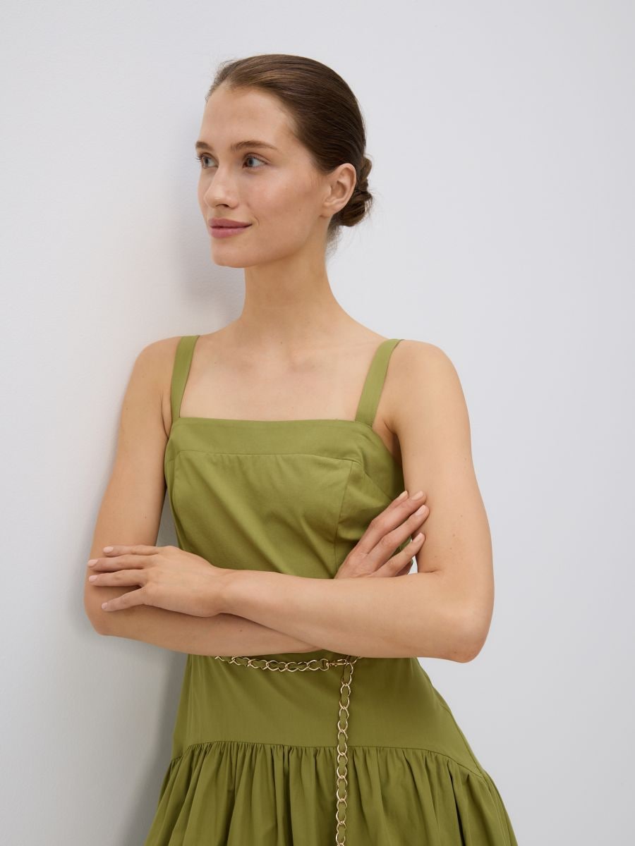 Cotton dress with belt