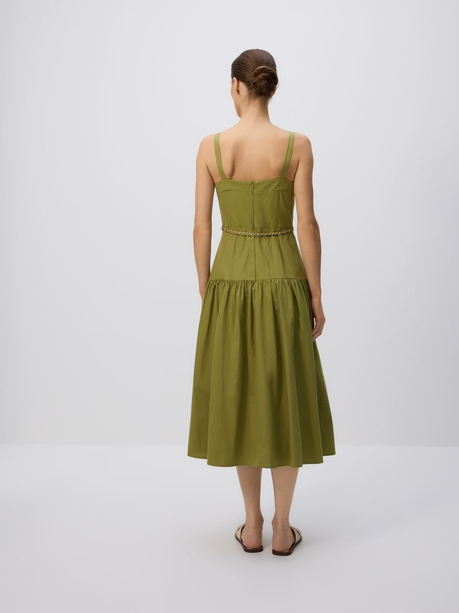 Cotton dress with belt