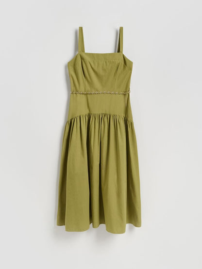 Cotton dress with belt