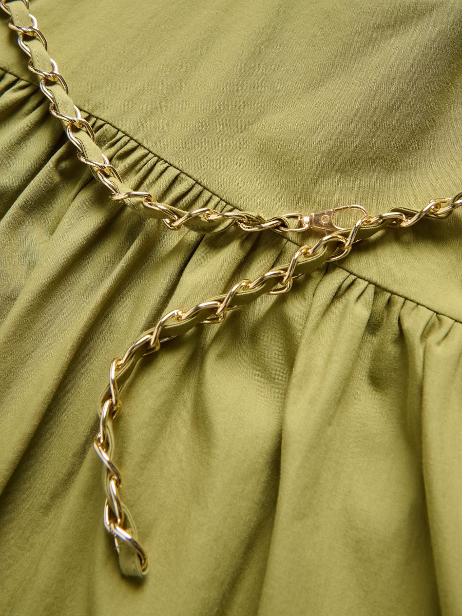Cotton dress with belt