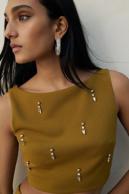 Embellished cropped top