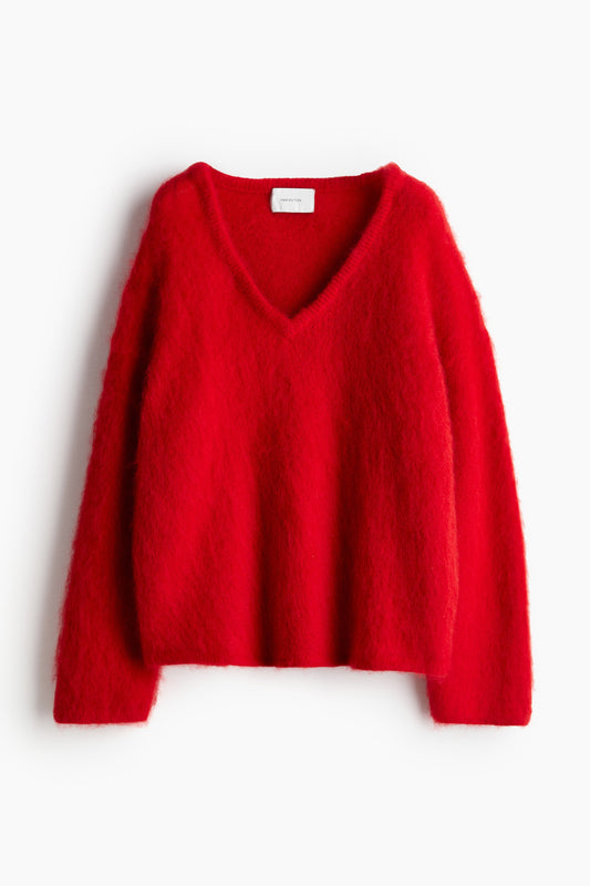 Oversized mohair-blend jumper