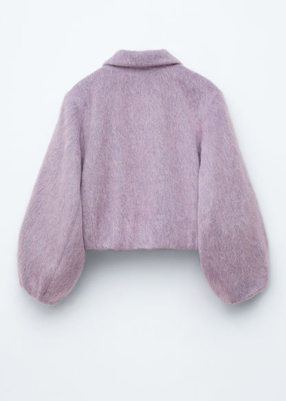 Cropped Wool Bomber Jacket